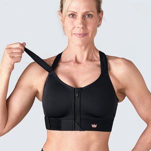 NWOT Shefit Flex Sports Bra Medium Impact Black and Gold Color 2 LUXE